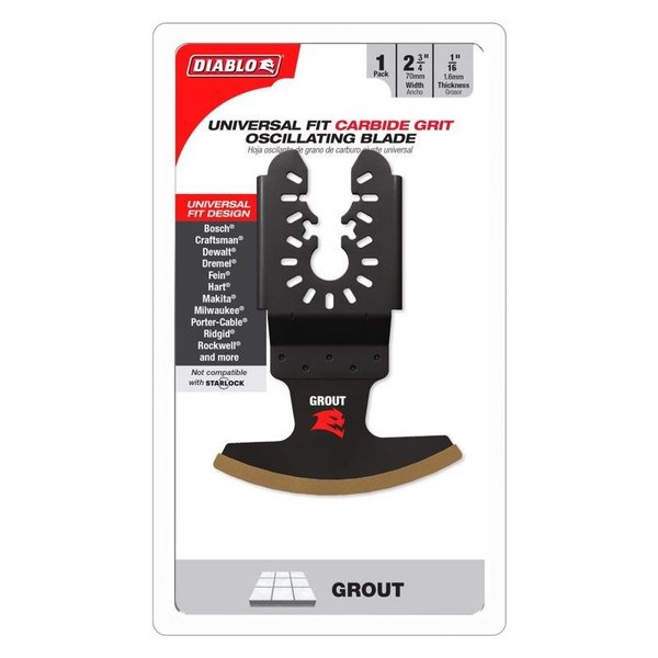 Diablo 2-3/4 in. W Carbide Grit Oscillating Grout Removal Blade Grout DOU16CGX